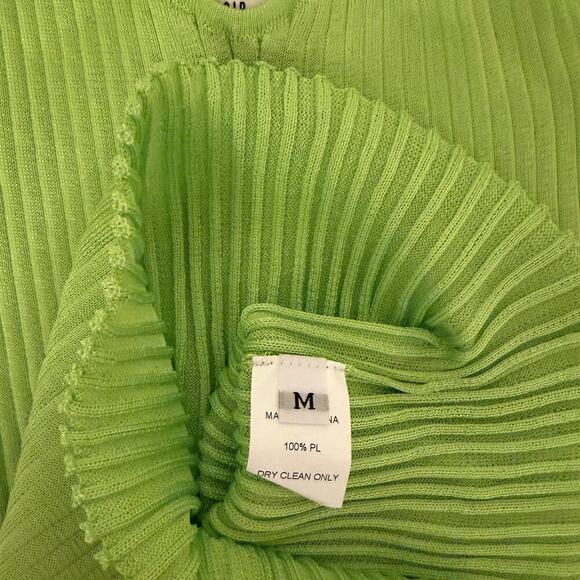 Maryam Nassir Zadeh Blanca Tank Size M Fern Brat Neon Green Ribbed Knit Top NWT - Picture 4 of 6